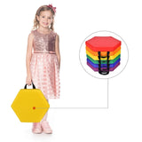 6 Pieces Multifunctional Hexagon Toddler Floor Cushions Classroom Seating with Handles