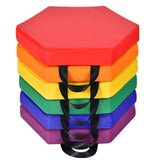 6 Pieces Multifunctional Hexagon Toddler Floor Cushions Classroom Seating with Handles