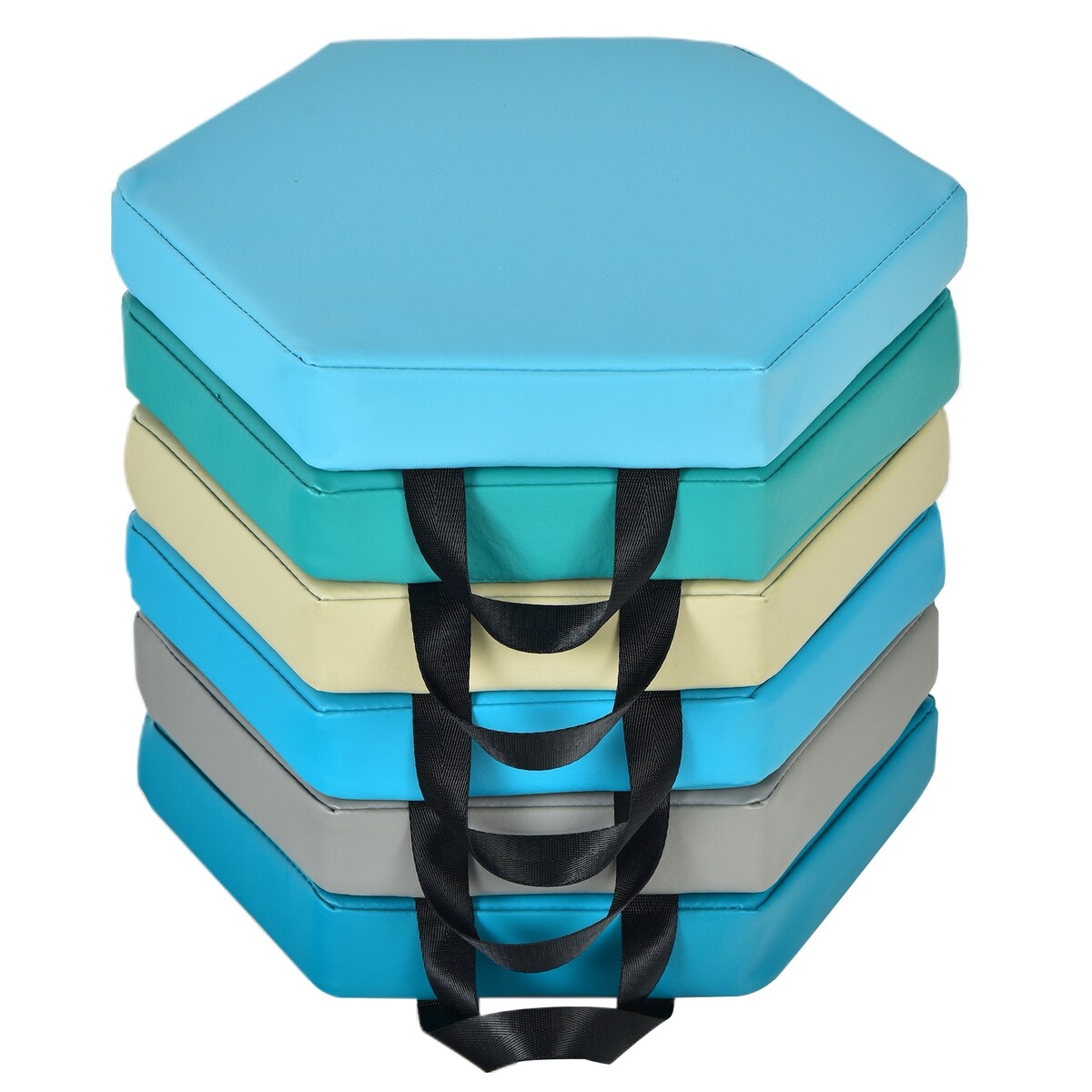6 Pieces Multifunctional Hexagon Toddler Floor Cushions Classroom Seating with Handles