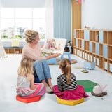 6 Pieces Multifunctional Hexagon Toddler Floor Cushions Classroom Seating with Handles