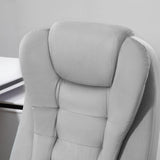 6 Point Vibration Massage Office Chair with Heat, High Back Executive Office Chair with Padded Armrests,Gray