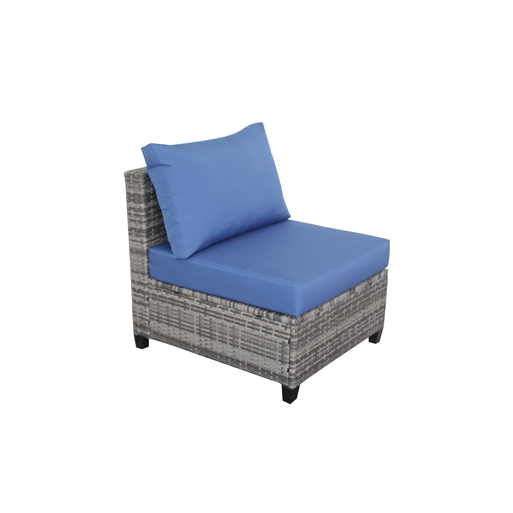 6-Seater Wicker Sectional Sofa Set with Metal Frame