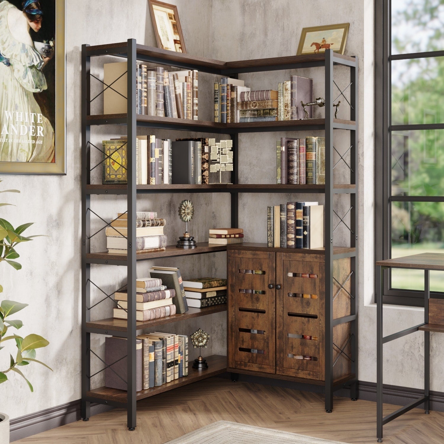 Vintage corner bookcase sale