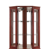 6 Shelf Corner Curio Display Cabinet with Lights, Mirrors and Adjustable Shelves