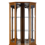 6 Shelf Corner Curio Display Cabinet with Lights, Mirrors and Adjustable Shelves