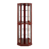 6 Shelf Corner Curio Display Cabinet with Lights, Mirrors and Adjustable Shelves