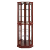6 Shelf Corner Curio Display Cabinet with Lights, Mirrors and Adjustable Shelves