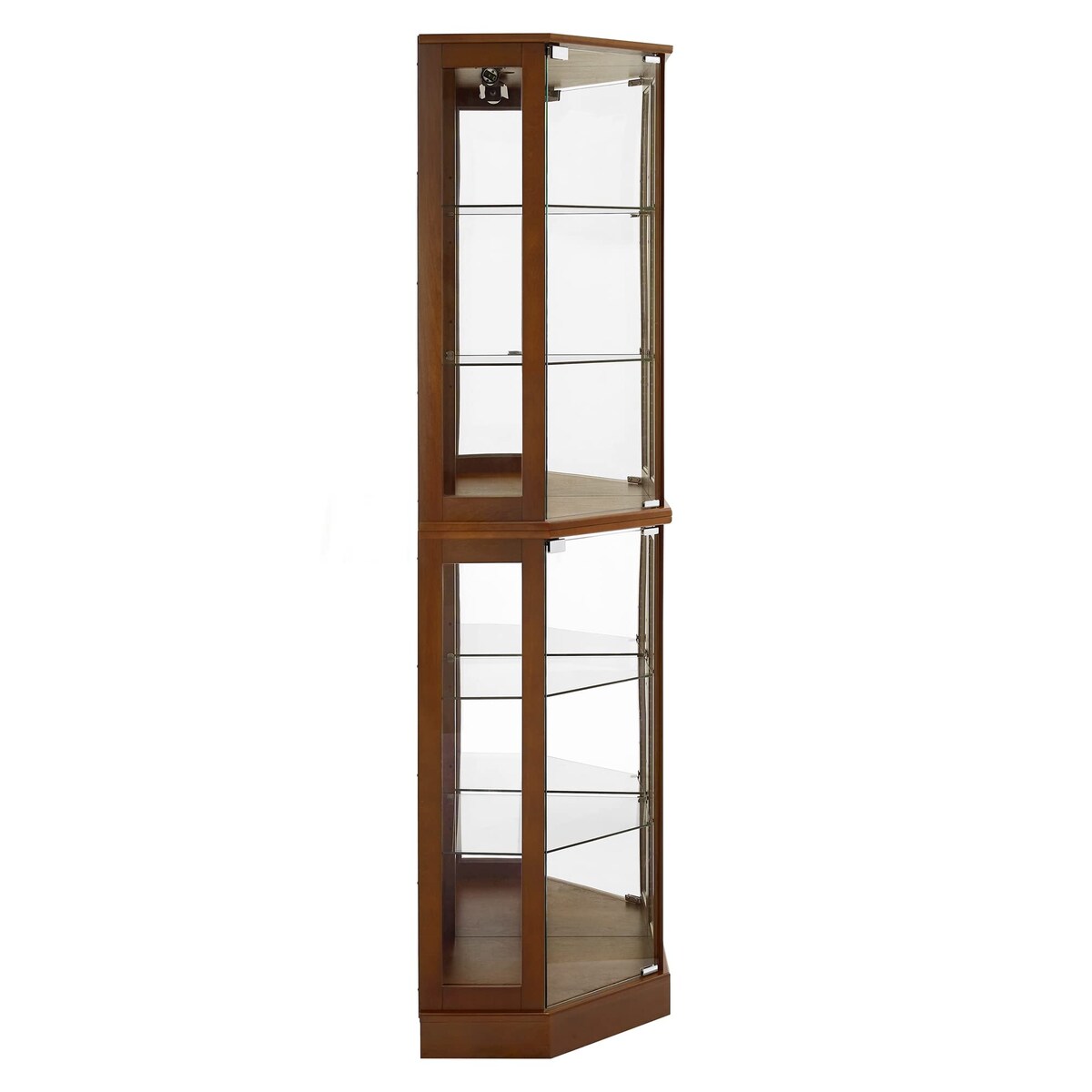6 Shelf Corner Curio Display Cabinet with Lights, Mirrors and Adjustable Shelves