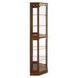 6 Shelf Corner Curio Display Cabinet with Lights, Mirrors and Adjustable Shelves