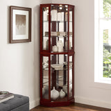 6 Shelf Corner Curio Display Cabinet with Lights, Mirrors and Adjustable Shelves