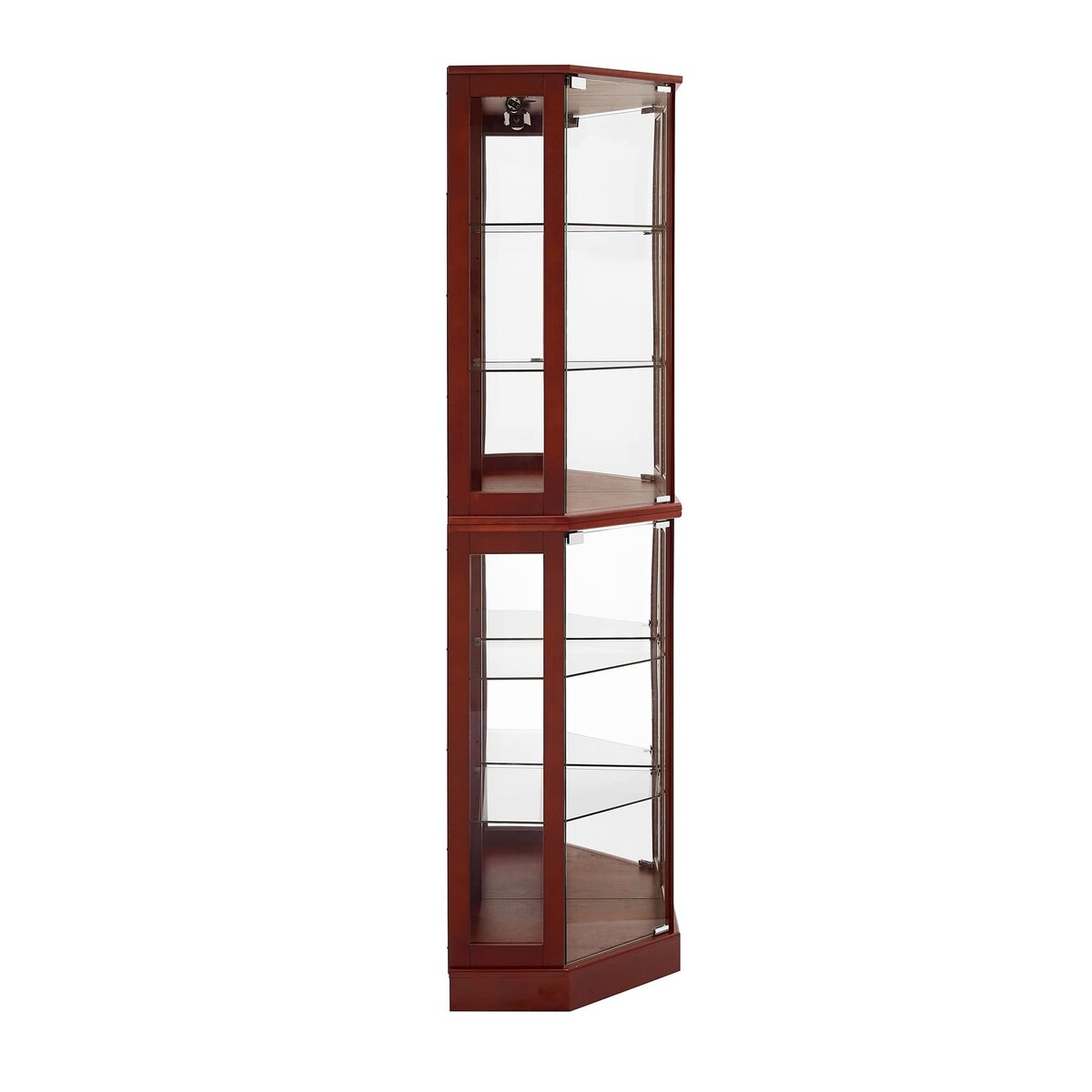 6 Shelf Corner Curio Display Cabinet with Lights, Mirrors and Adjustable Shelves