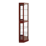 6 Shelf Corner Curio Display Cabinet with Lights, Mirrors and Adjustable Shelves