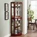 6 Shelf Corner Curio Display Cabinet with Lights, Mirrors and Adjustable Shelves