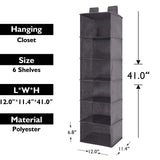 StorageWorks 6-Shelf Hanging Closet Organizer