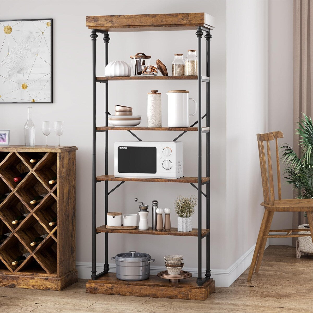 6 Tier Bookshelf Industrial Bookcase