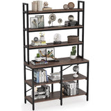 70.8 Inch 6-Tier Bookshelf, Open Storage Shelves, 6 Shelf Storage Rack with X-Shaped Frame
