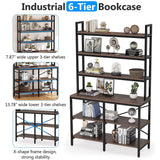 70.8 Inch 6-Tier Bookshelf, Open Storage Shelves, 6 Shelf Storage Rack with X-Shaped Frame
