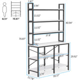 70.8 Inch 6-Tier Bookshelf, Open Storage Shelves, 6 Shelf Storage Rack with X-Shaped Frame