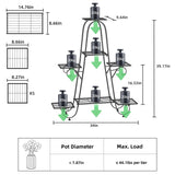 6 Tier Metal Shelves Flower Pot Plant Stand Display Indoor Outdoor - L