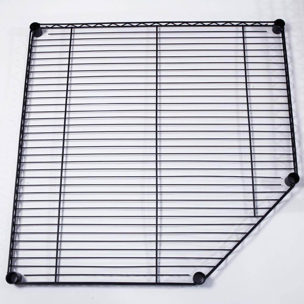 6-Tier Wire Shelving Rack Corner Unit Storage Adjustable Shelf Black
