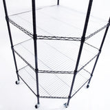 6-Tier Wire Shelving Rack Corner Unit Storage Adjustable Shelf Black