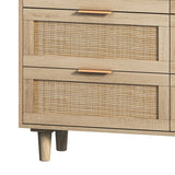 6-drawers Rattan Storage Cabinet - 43.31"L x 15.75"W x 29.53"H