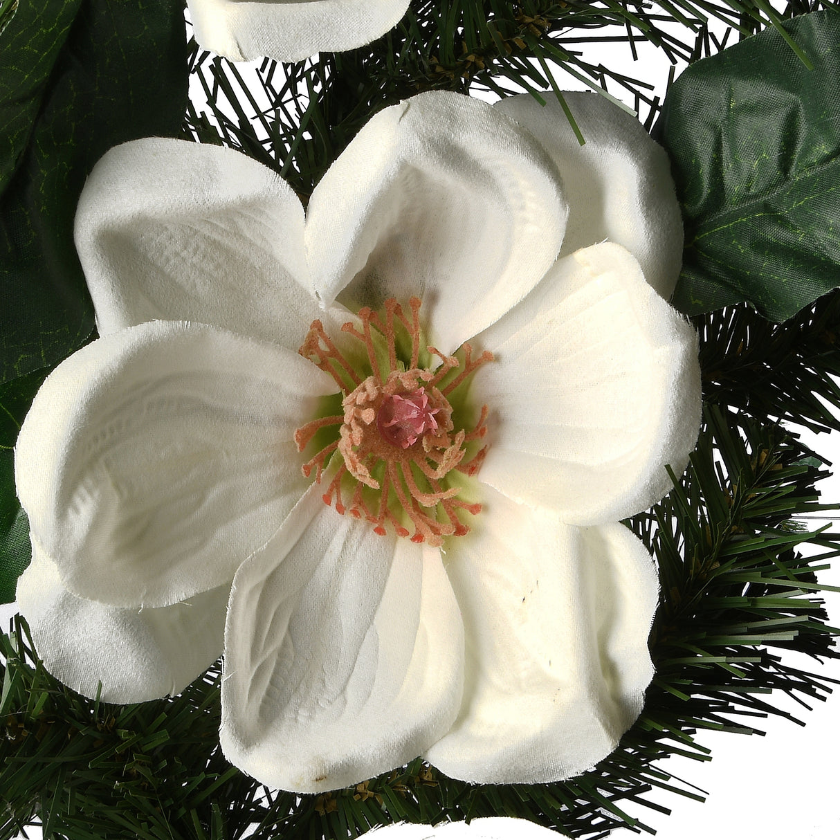 National Tree Company 6 ft. North Valley Spruce Magnolia Flower Garland - 6 ft