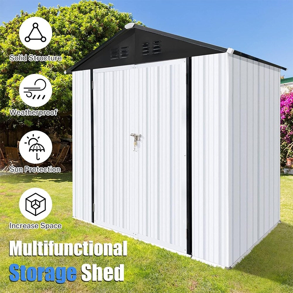 6 ft. x 4 ft. Galvanized Steel Outdoor Metal Storage Shed(24 sq. ft.)