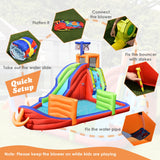 6-in-1 Pirate Ship Waterslide Kid Inflatable Castle w/735W Blower - 5ft x 1.7ft x 3.5ft (L x W x H)