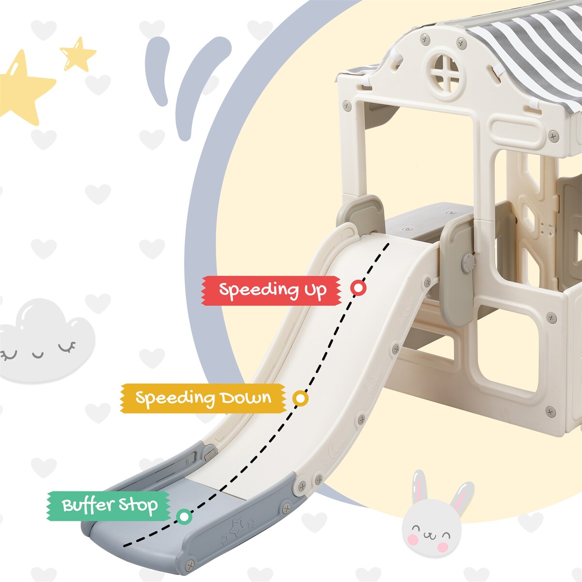 6 in 1 Toddler Slide and Swing Set