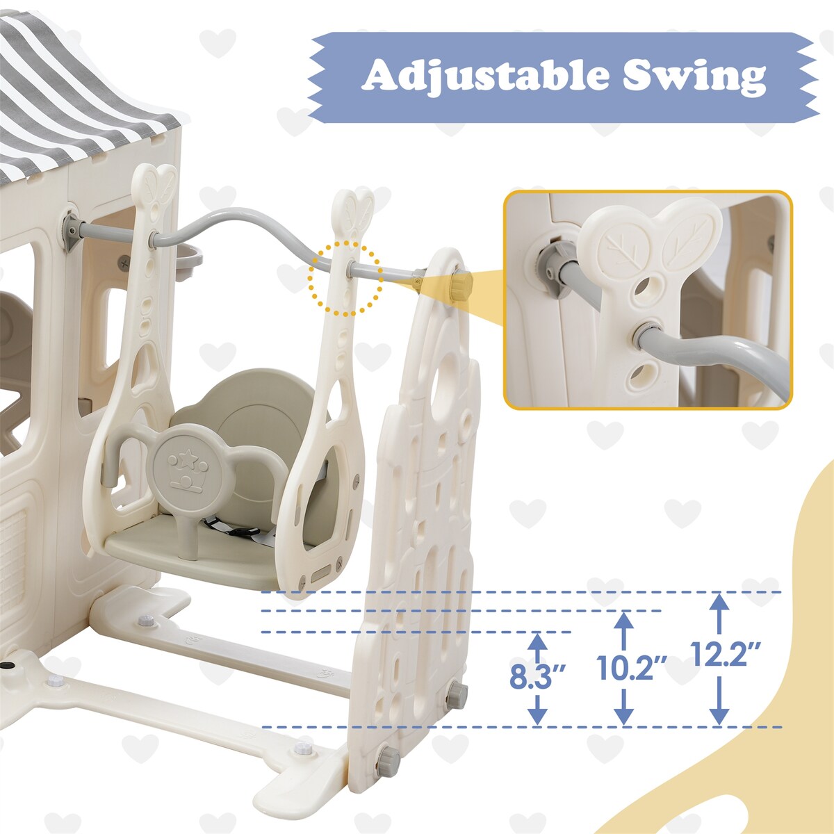 6 in 1 Toddler Slide and Swing Set