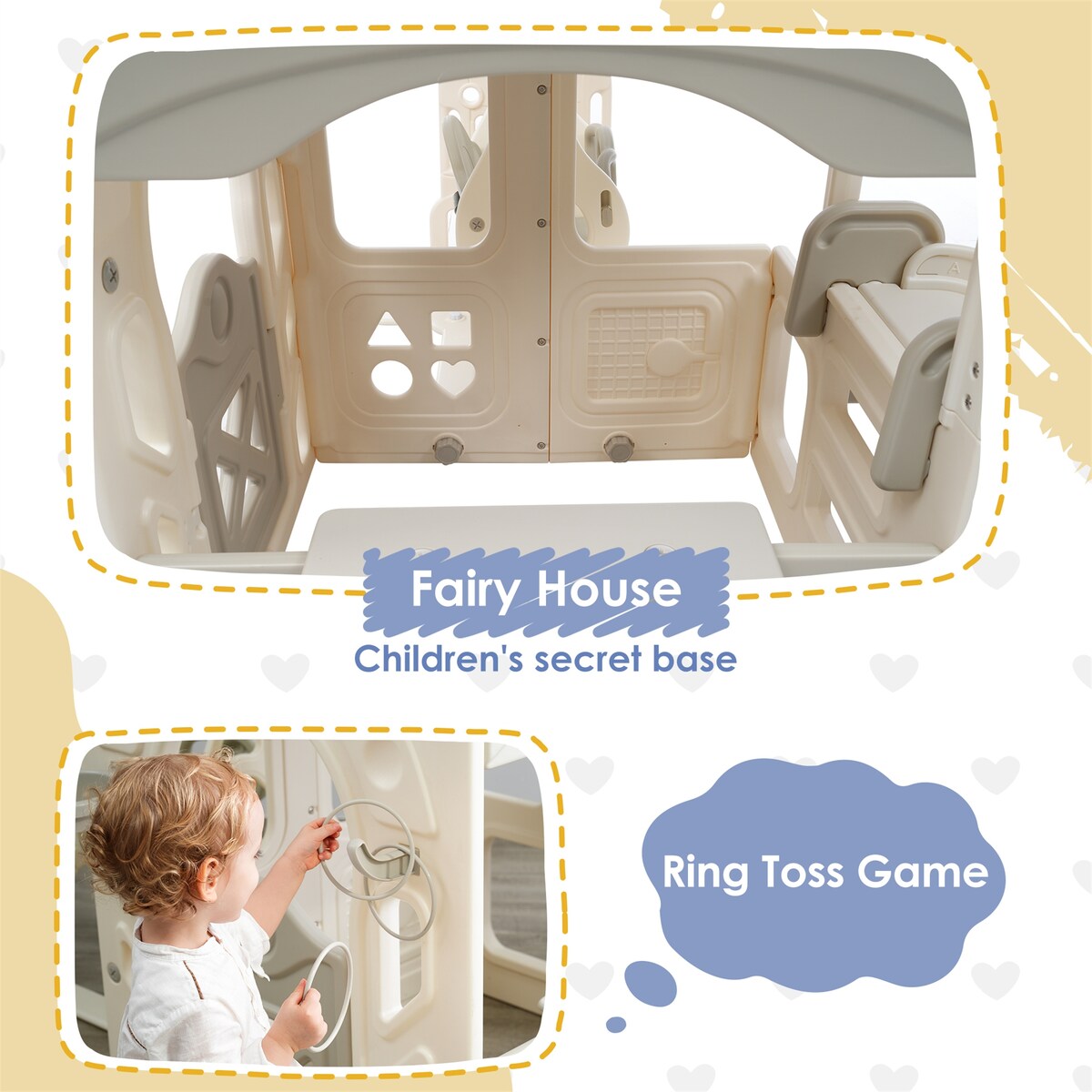 6 in 1 Toddler Slide and Swing Set