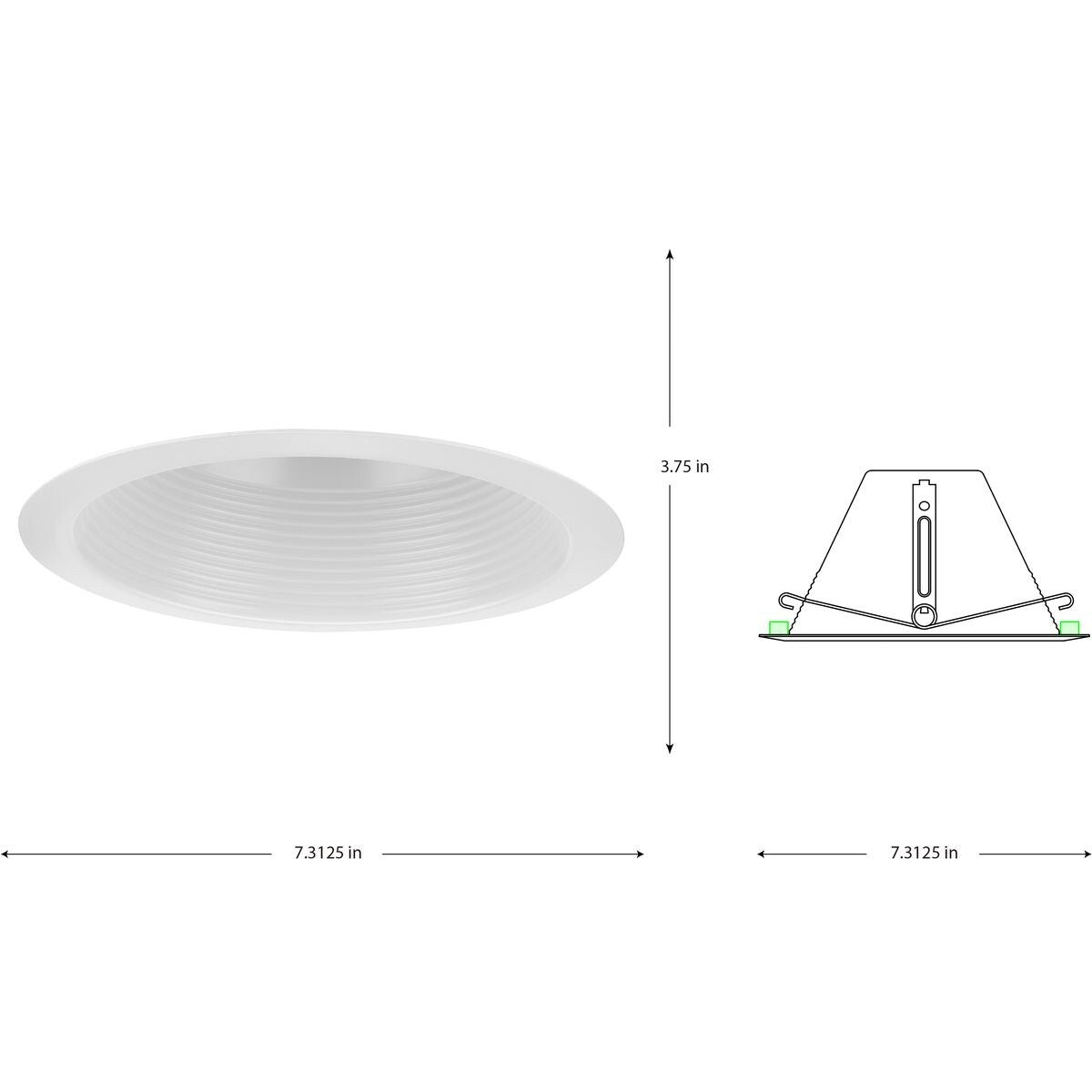 6 in. Satin White Recessed Step Baffle Trim for 6 in. Shallow Housing - Medium