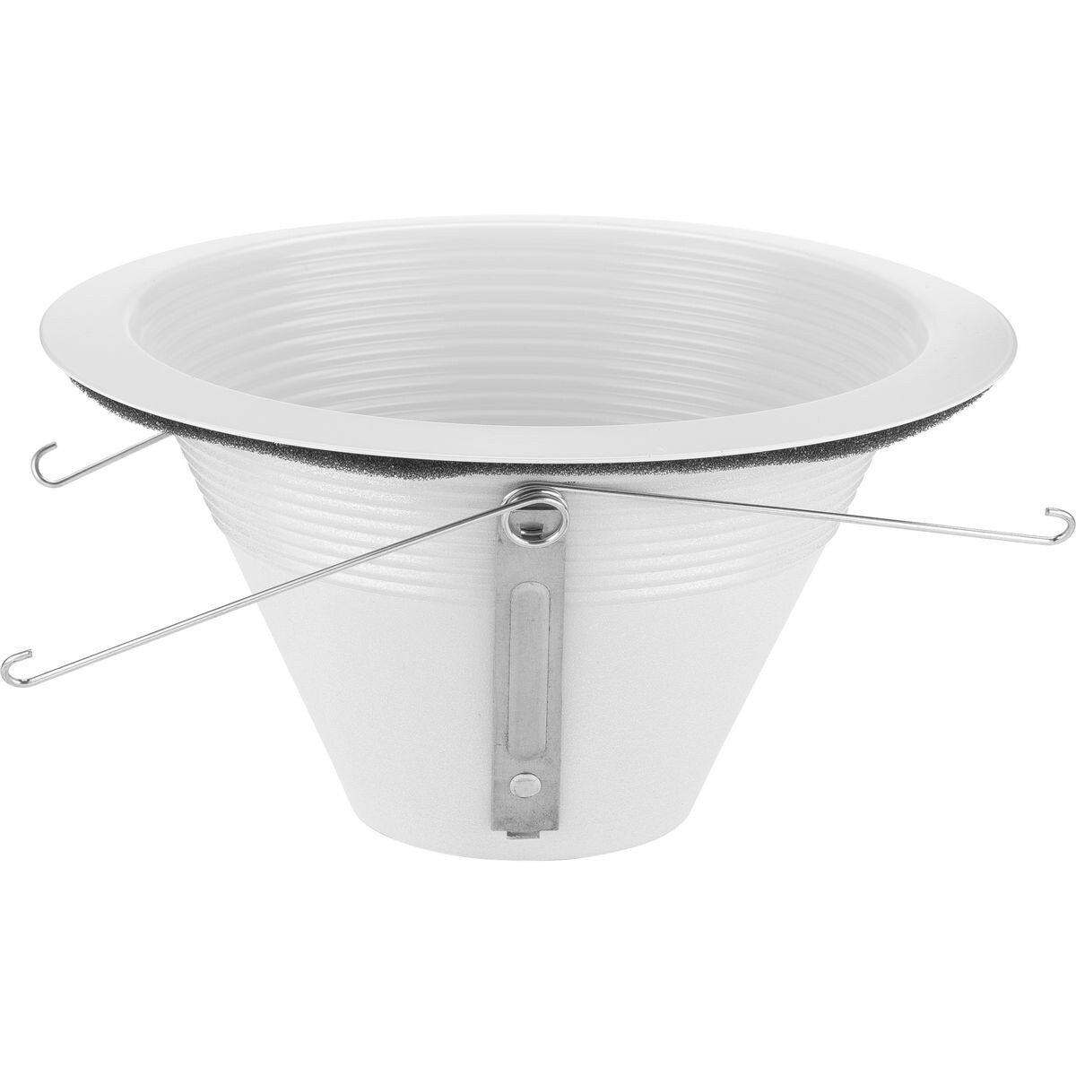 6 in. Satin White Recessed Step Baffle Trim for 6 in. Shallow Housing - Medium
