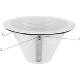 6 in. Satin White Recessed Step Baffle Trim for 6 in. Shallow Housing - Medium