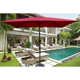 6 x 9ft Patio Umbrella Outdoor Waterproof Umbrella with Crank and Push Button Tilt without flap for Garden Backyard Pool