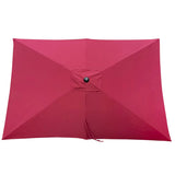 6 x 9ft Patio Umbrella Outdoor Waterproof Umbrella with Crank and Push Button Tilt without flap for Garden Backyard Pool