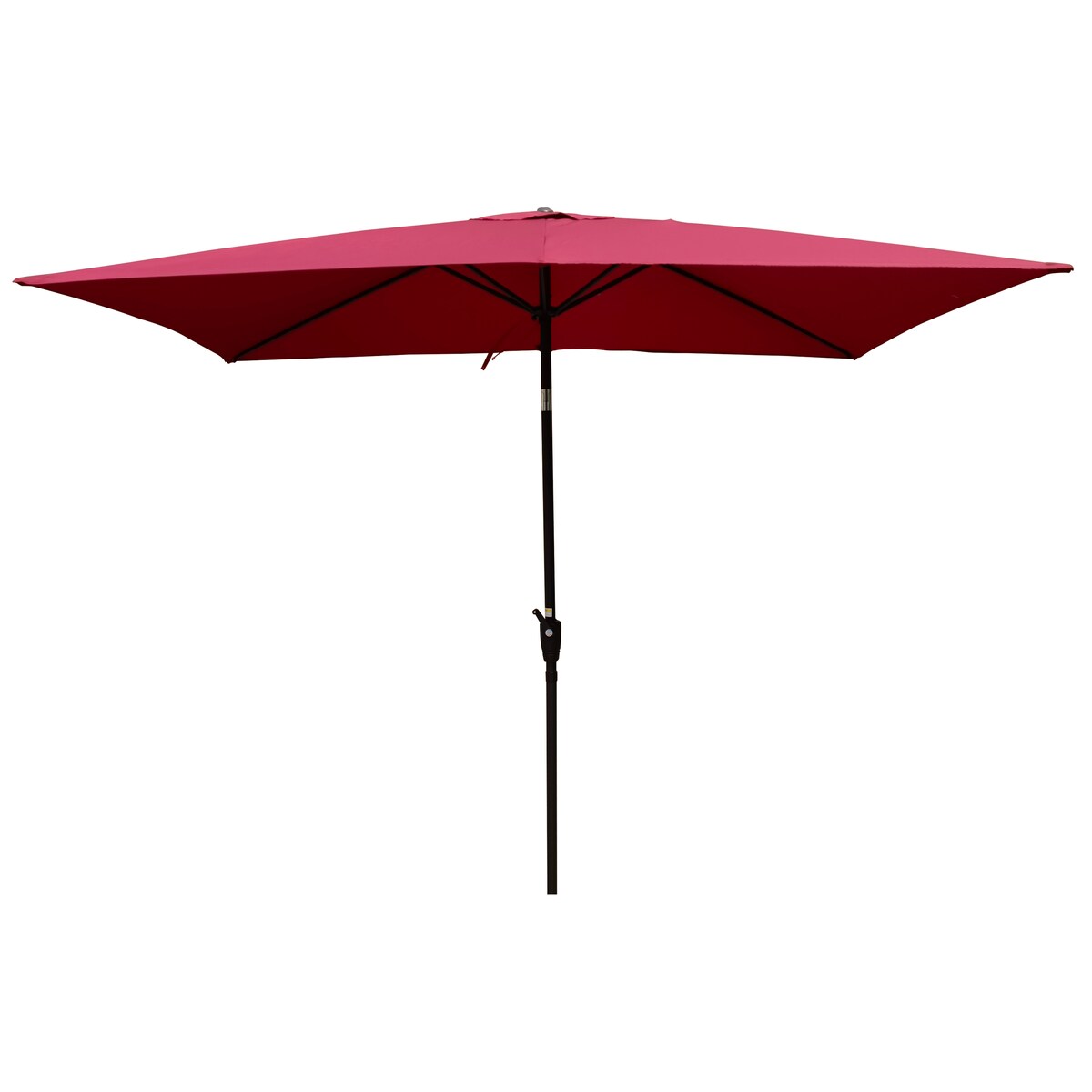 6 x 9ft Patio Umbrella Outdoor Waterproof Umbrella with Crank and Push Button Tilt without flap for Garden Backyard Pool