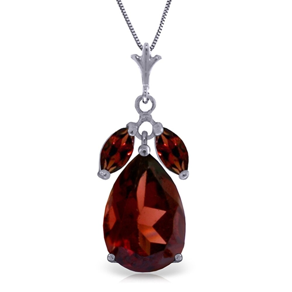 6.5 Carat 14K White Gold Many Aspects Garnet Necklace