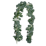 6.5 Feet Artificial Eucalyptus Garland with Willow Leaves Vines Twigs - 12pc