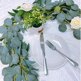 6.5 Feet Artificial Eucalyptus Garland with Willow Leaves Vines Twigs - 3pc