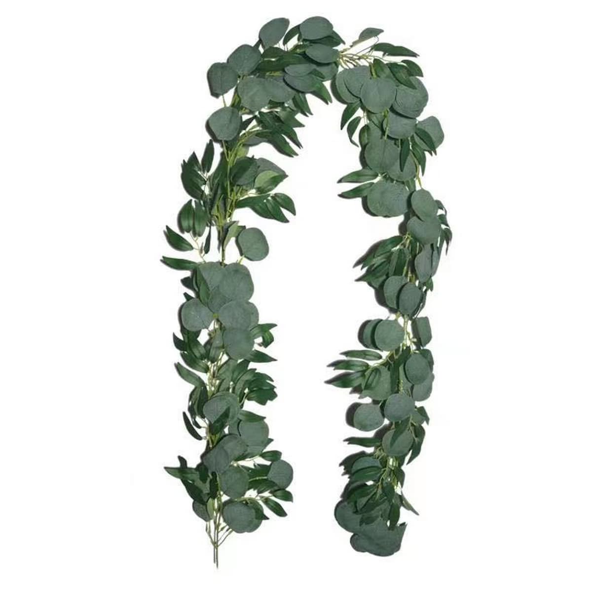 6.5 Feet Artificial Eucalyptus Garland with Willow Leaves Vines Twigs - 3pc