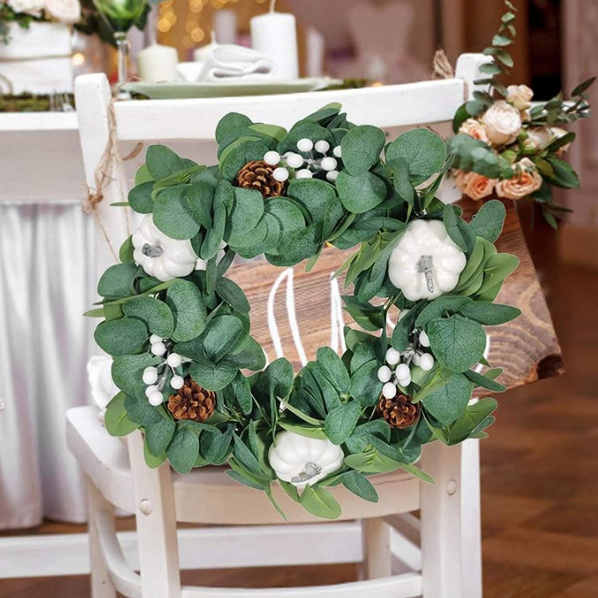 6.5 Feet Artificial Eucalyptus Garland with Willow Leaves Vines Twigs - 12pc