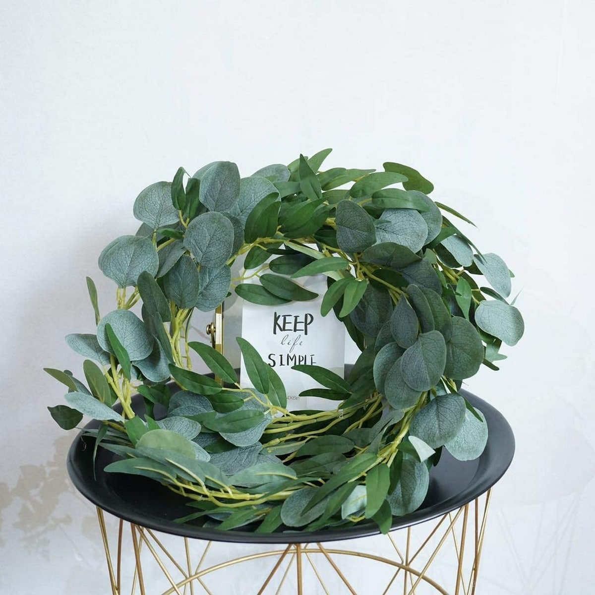 6.5 Feet Artificial Eucalyptus Garland with Willow Leaves Vines Twigs - 12pc