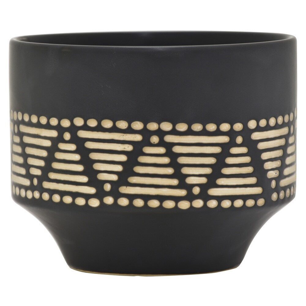 6.5" h Black Ceramic Planter by Three Hands