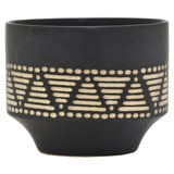 6.5" h Black Ceramic Planter by Three Hands