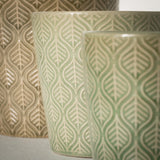 6.5"H Sullivans Muted Jade Textured Planters Set of 3, Gray