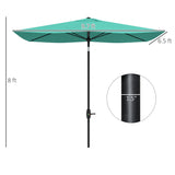 6.5' x 10' Rectangular Market Umbrella, Patio Outdoor Table Umbrella with Crank and Push Button Tilt