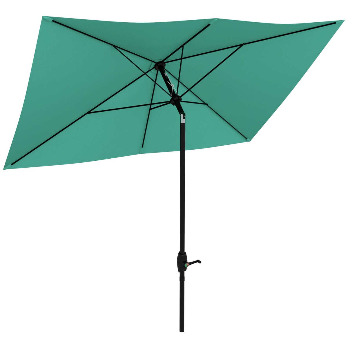 6.5' x 10' Rectangular Market Umbrella, Patio Outdoor Table Umbrella with Crank and Push Button Tilt