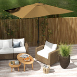 6.5' x 10' Rectangular Market Umbrella, Patio Outdoor Table Umbrella with Crank and Push Button Tilt